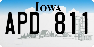 IA license plate APD811