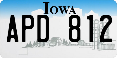 IA license plate APD812