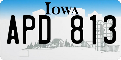 IA license plate APD813