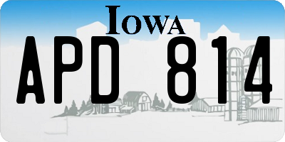 IA license plate APD814