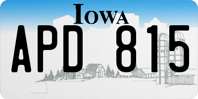 IA license plate APD815