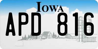 IA license plate APD816