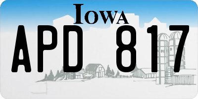 IA license plate APD817