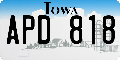 IA license plate APD818