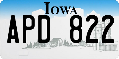 IA license plate APD822