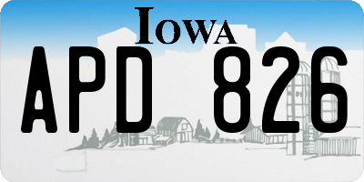 IA license plate APD826