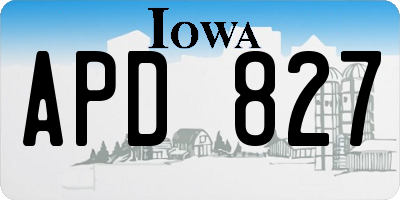IA license plate APD827