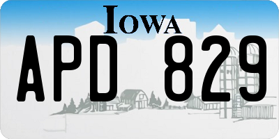 IA license plate APD829