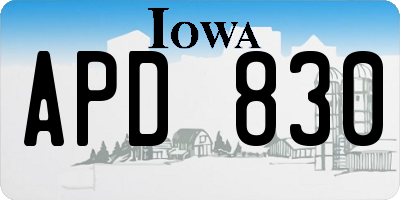 IA license plate APD830