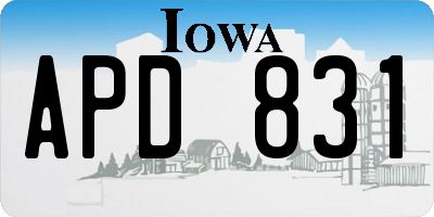 IA license plate APD831