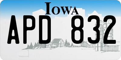 IA license plate APD832