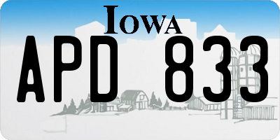 IA license plate APD833