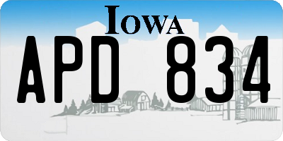 IA license plate APD834