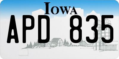 IA license plate APD835