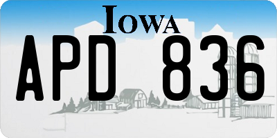 IA license plate APD836