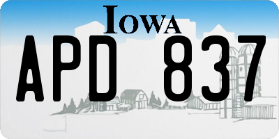 IA license plate APD837