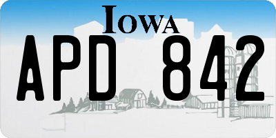IA license plate APD842