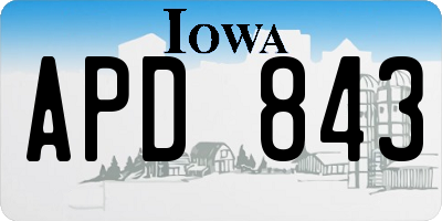 IA license plate APD843