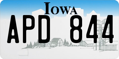 IA license plate APD844