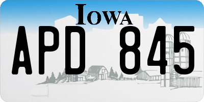 IA license plate APD845