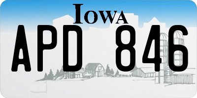 IA license plate APD846
