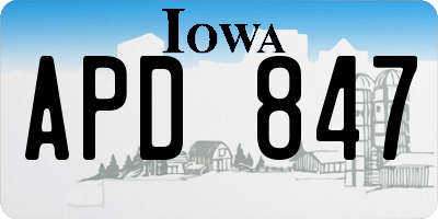 IA license plate APD847