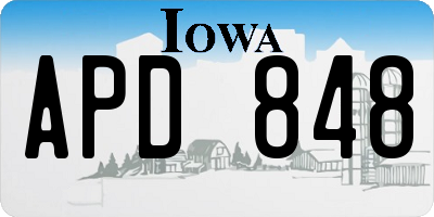 IA license plate APD848