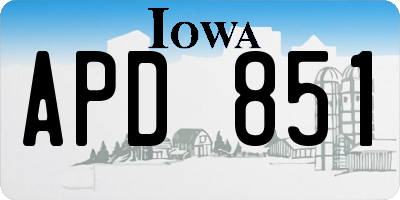 IA license plate APD851
