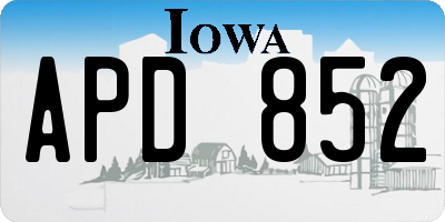 IA license plate APD852