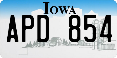 IA license plate APD854