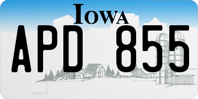 IA license plate APD855