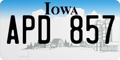 IA license plate APD857