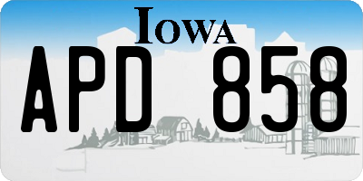 IA license plate APD858