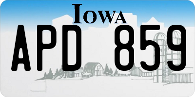 IA license plate APD859