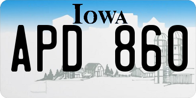IA license plate APD860