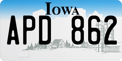 IA license plate APD862
