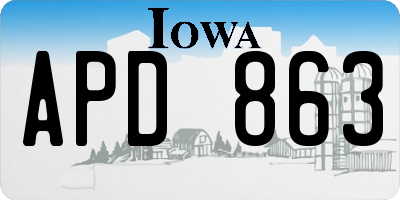 IA license plate APD863