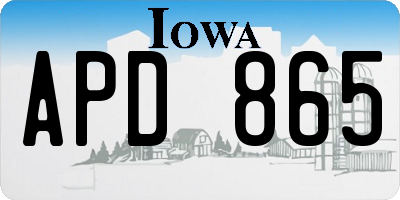 IA license plate APD865