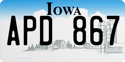 IA license plate APD867