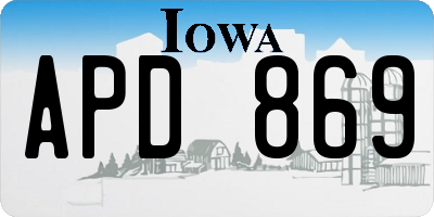 IA license plate APD869