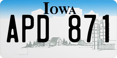 IA license plate APD871