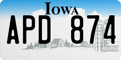 IA license plate APD874