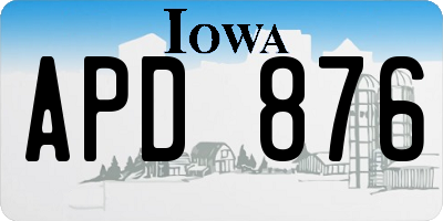 IA license plate APD876