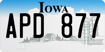 IA license plate APD877