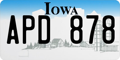 IA license plate APD878