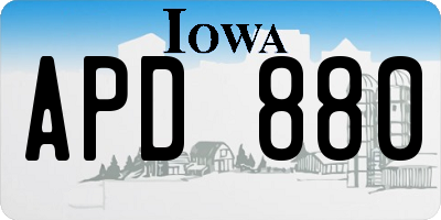 IA license plate APD880