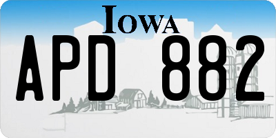 IA license plate APD882