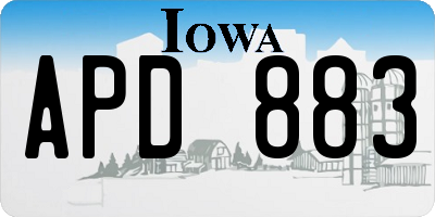 IA license plate APD883