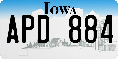 IA license plate APD884