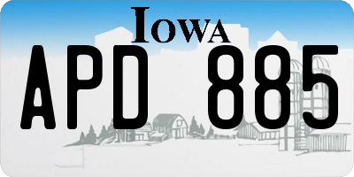 IA license plate APD885